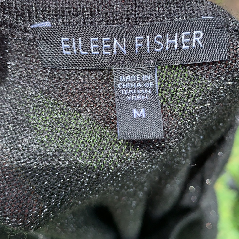 Eileen Fisher Mesh Sleeved Merino Wool Top - Picture 10 of 12